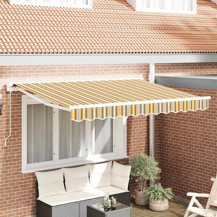Markiseramme Gul og Grå 350 x 200 cm Polyester med PU belægning