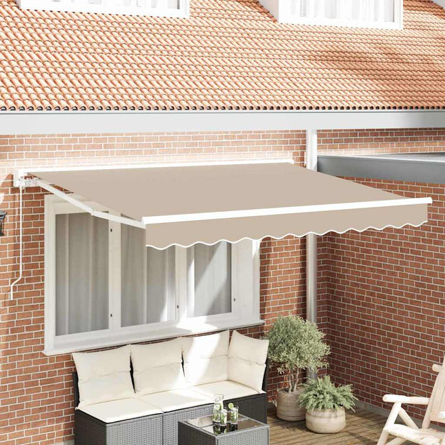 Markiseramme Beige 350 x 200 cm Polyester med PU belægning