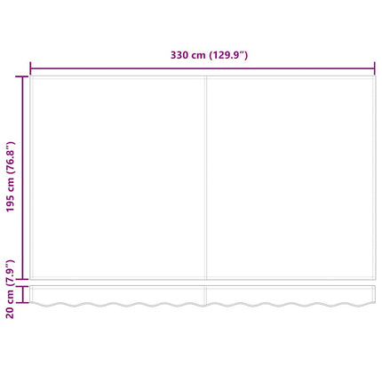 Markiseramme Beige 350 x 200 cm Polyester med PU belægning