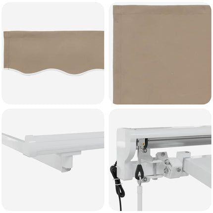 Markiseramme Beige 350 x 200 cm Polyester med PU belægning