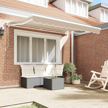 Markiseramme Beige 350 x 200 cm Polyester med PU belægning