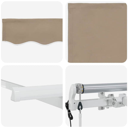 Udtrækkelig markise Beige 350 x 200 cm Stof