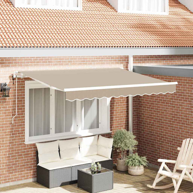 Udtrækkelig markise Beige 350 x 200 cm Stof