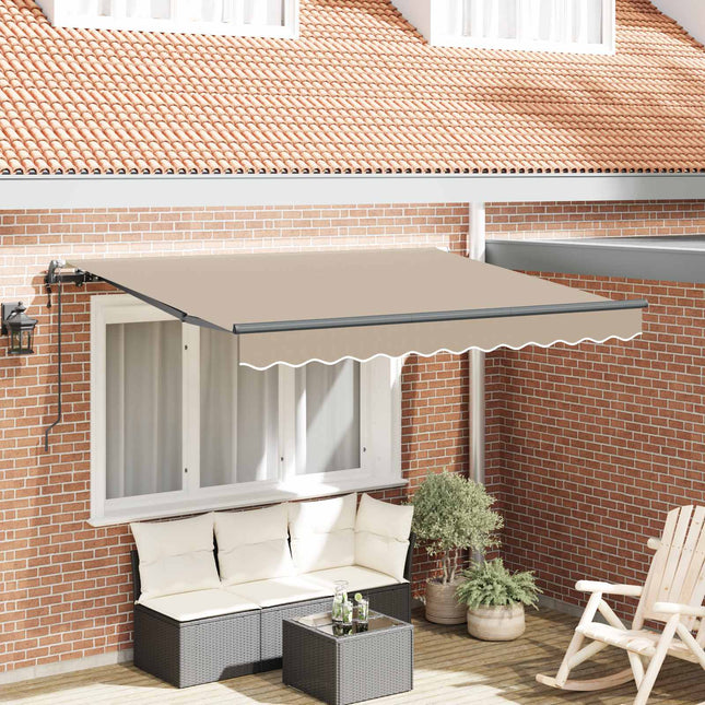 Udtrækkelig markise Beige 350 x 200 cm Stof