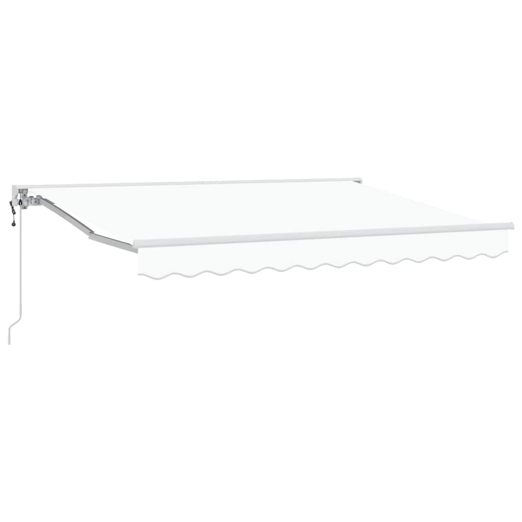Markiseramme Hvid 350 x 200 cm Polyester med PU belægning