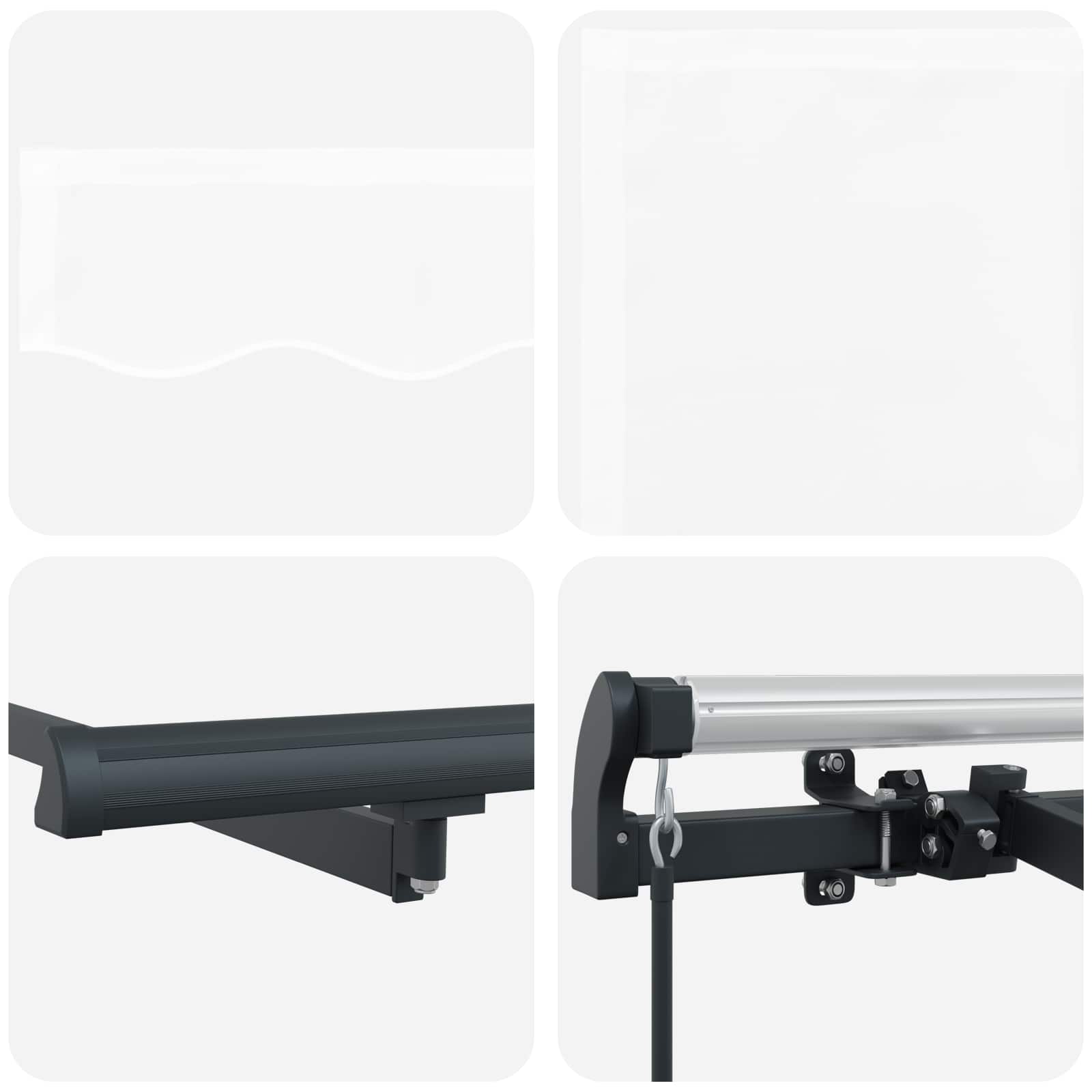 Utrækkelig Markise Hvid 350 x 200 cm Stof