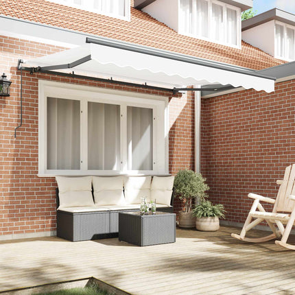 Udtrækkelig markise Hvid 350 x 200 cm Stof