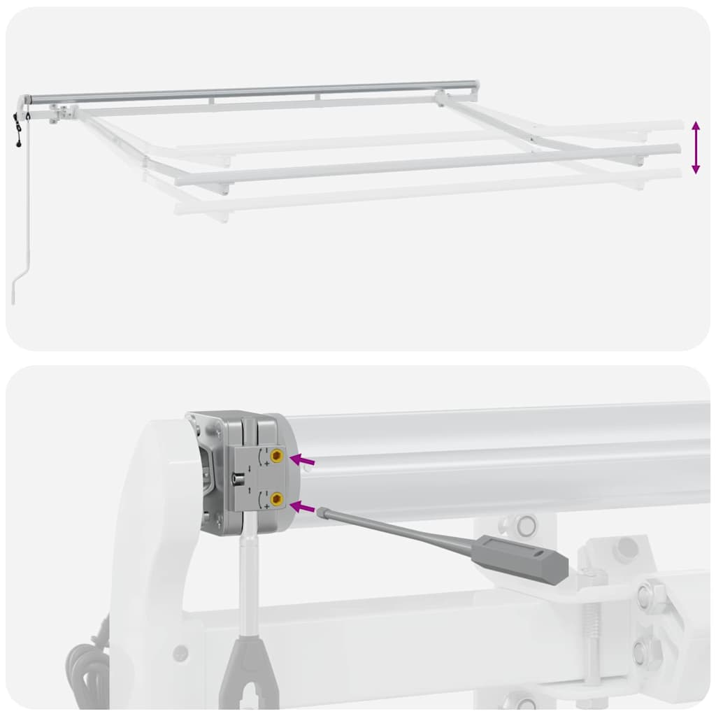 Utrækkelig Markise Hvid 350 x 200 cm Stof