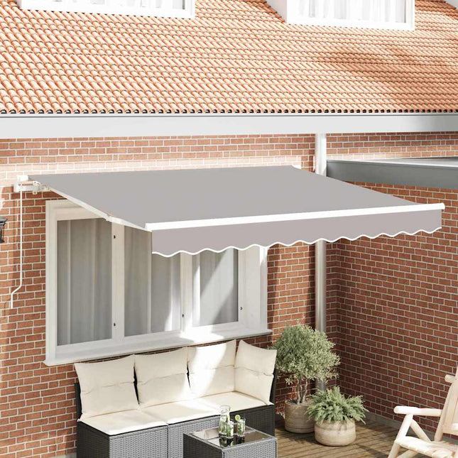 Utrækkelig Markise Lysegrå 350 x 200 cm Stof