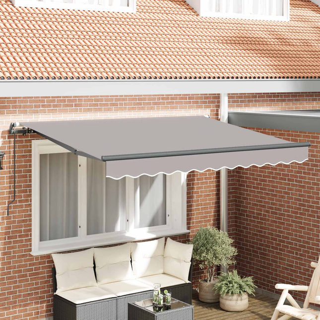 Utrækkelig Markise Lysegrå 350 x 200 cm Stof