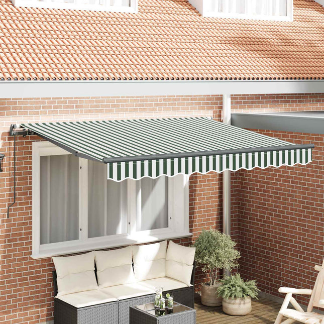 Utrækkelig Markise Grøn 350 x 200 cm Stof