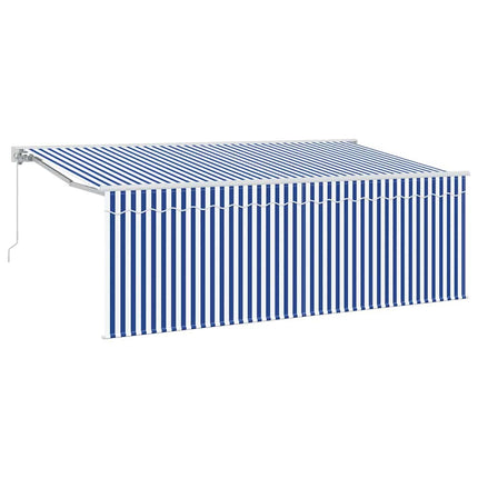 Utrækkelig Markise Blå og Hvid 400 x 200 cm