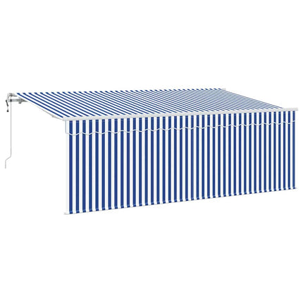 Udtrækkelig markise Blå og Hvid 400 x 200 cm