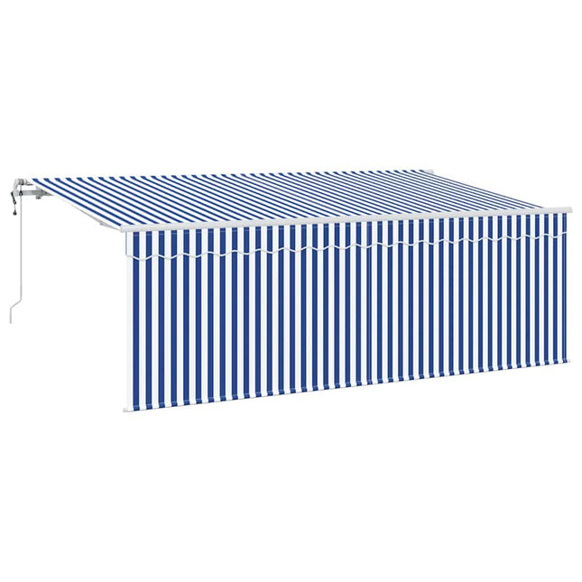 Udtrækkelig markise Blå og Hvid 400 x 200 cm