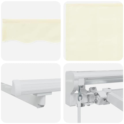 Utrækkelig Markise Creme 400 x 200 cm Polyester og Aluminium