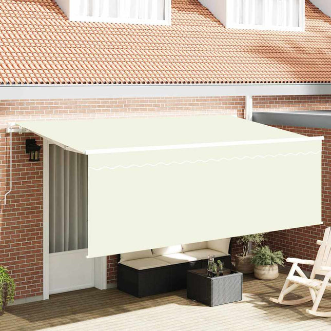 Udtrækkelig markise Creme 400 x 200 cm Polyester og Aluminium