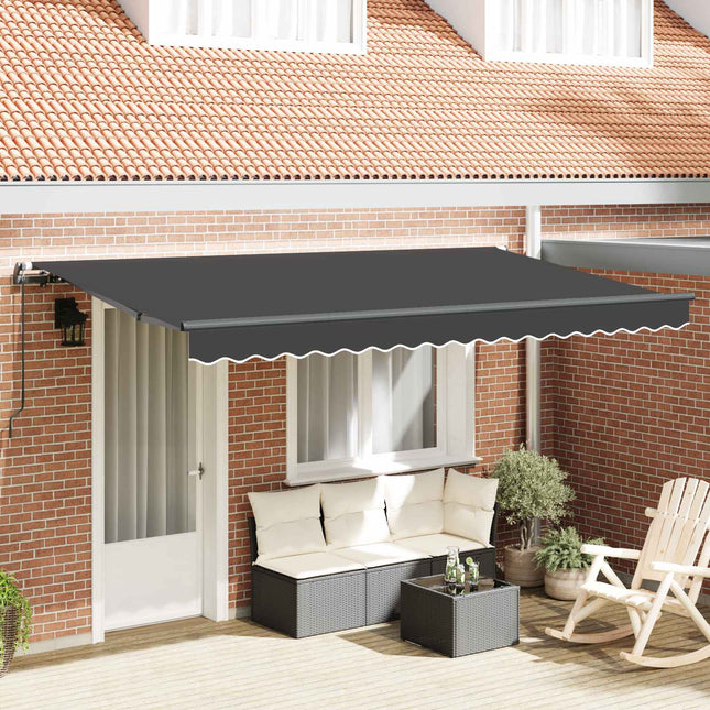 Utrækkelig Markise Antracit 400 x 200 cm Stof
