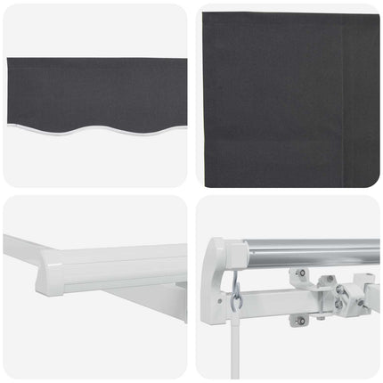 Utrækkelig Markise Antracit 400 x 200 cm Polyester og Aluminium