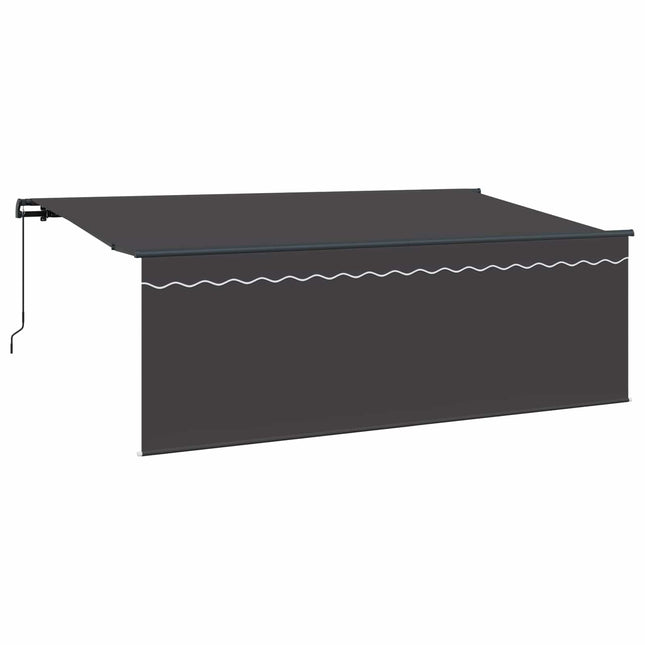 Utrækkelig Markise Antracit 400 x 200 cm Polyester og Aluminium