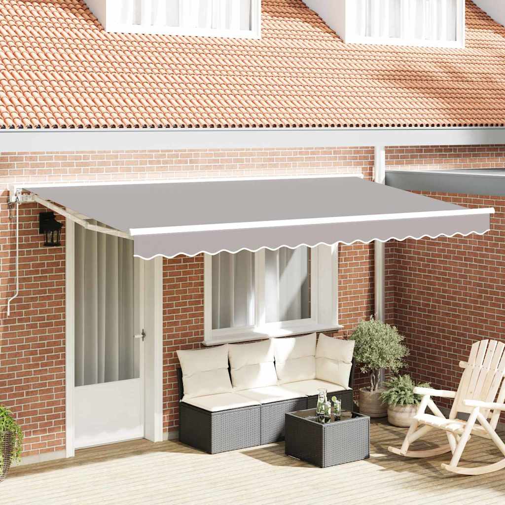 Markiseramme Lysegrå 400 x 200 cm Polyester med PU belægning