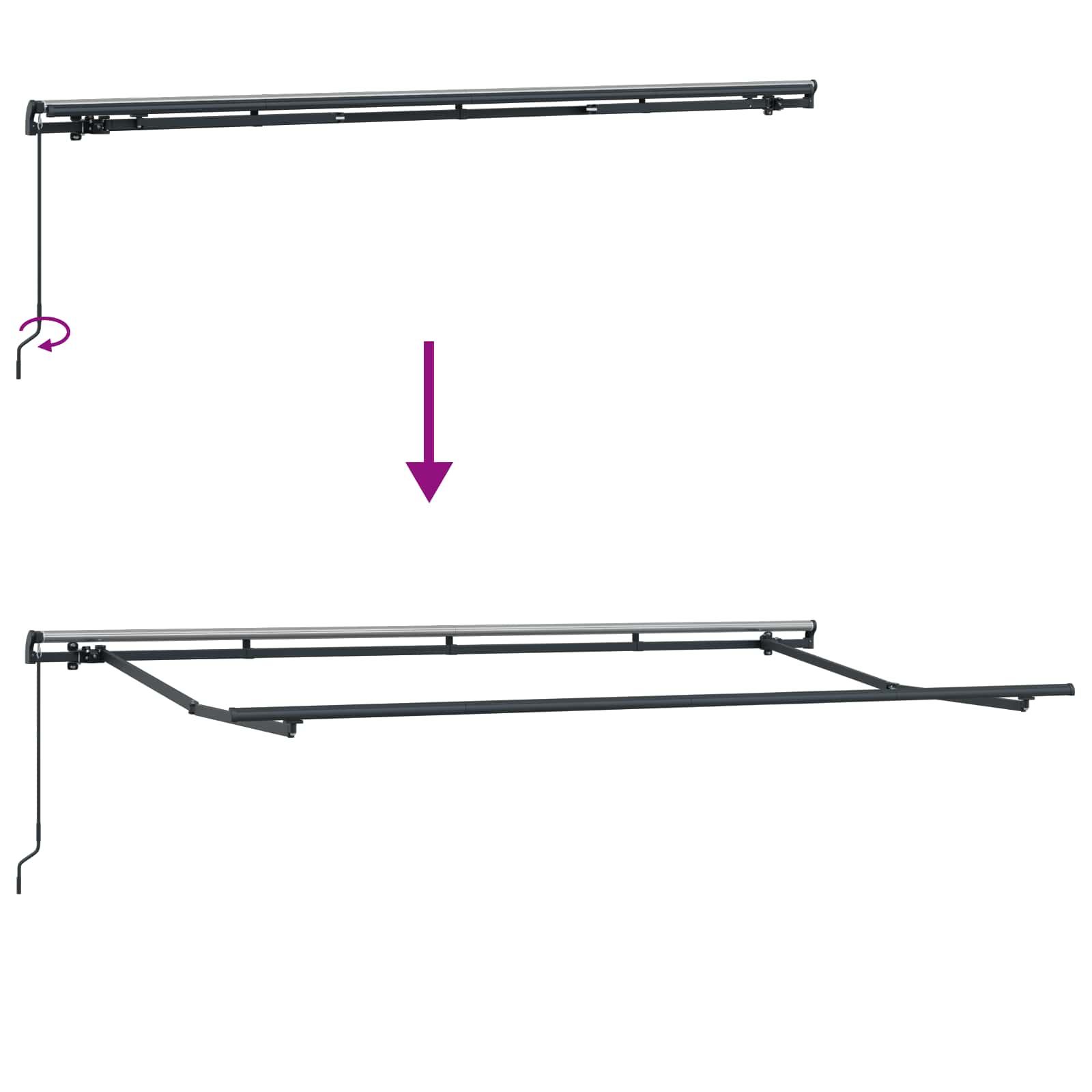 Utrækkelig Markise Lysegrå 400 x 200 cm Stof