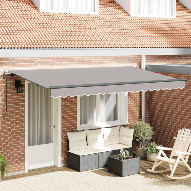 Utrækkelig Markise Lysegrå 400 x 200 cm Stof
