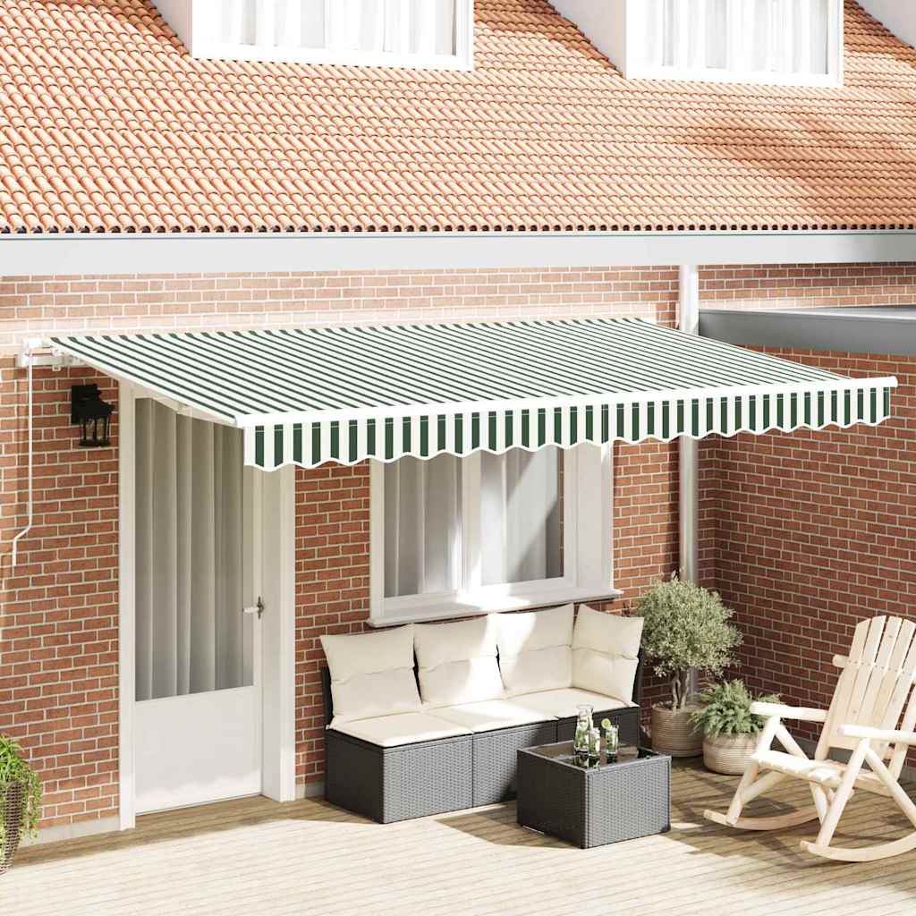 Utrækkelig Markise Grøn 400 x 200 cm Stof