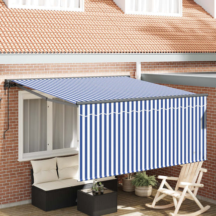 Utrækkelig Markise Blå og Hvid 300 x 250 cm