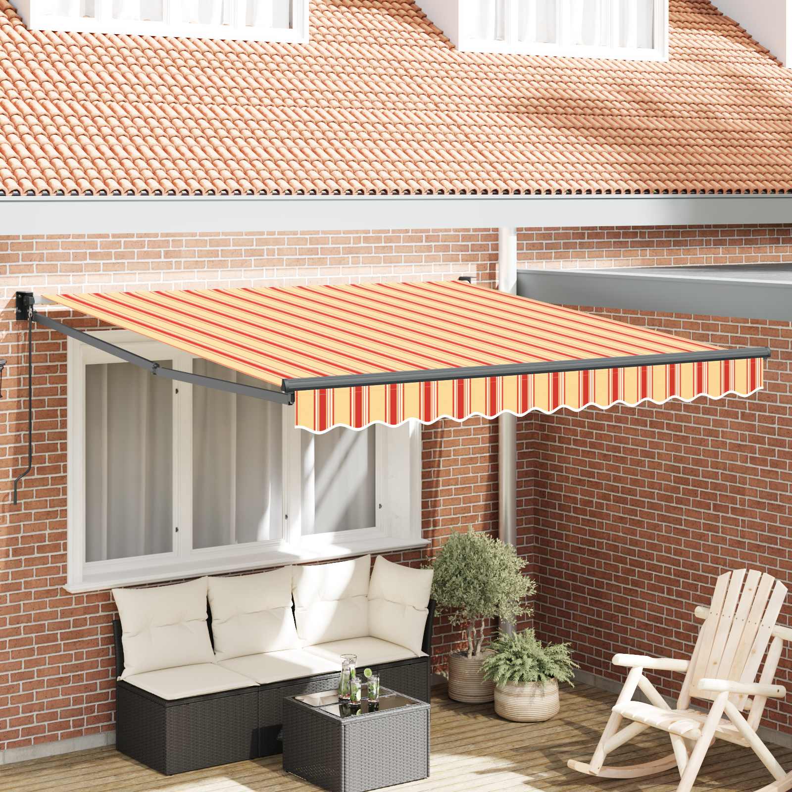 Udtrækkelig markise Gul og orange 300 x 250 cm