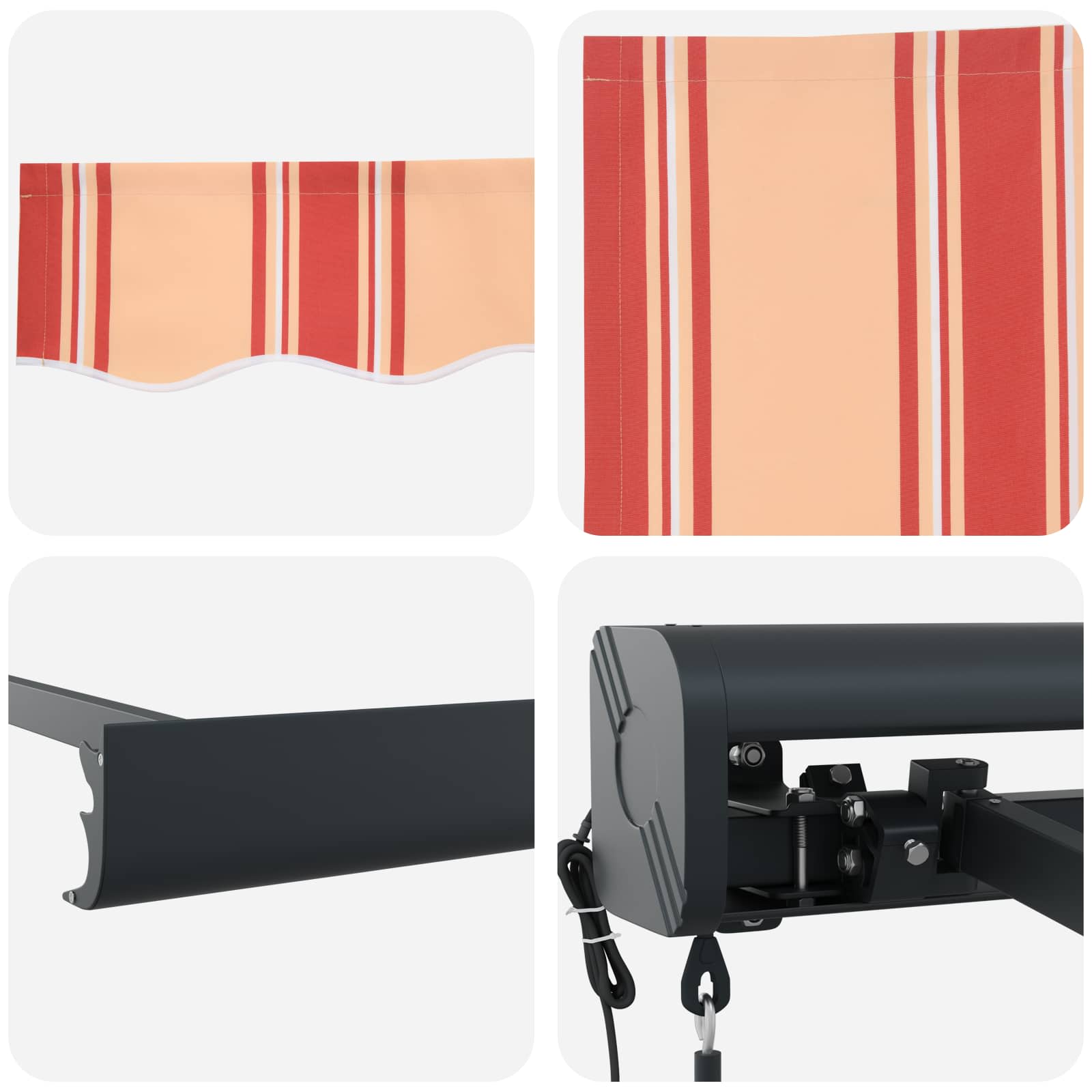 Udtrækkelig markise Gul og orange 300 x 250 x 165 cm