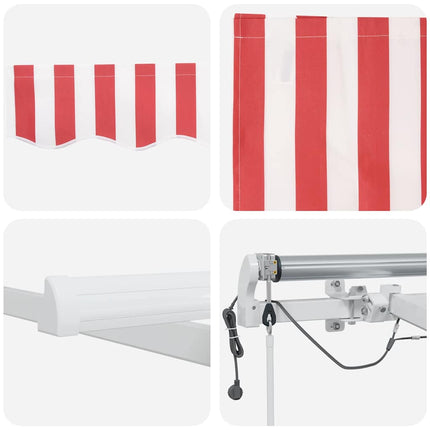 Udtrækkelig markise Rød og Hvid 300 x 250 cm Polyester
