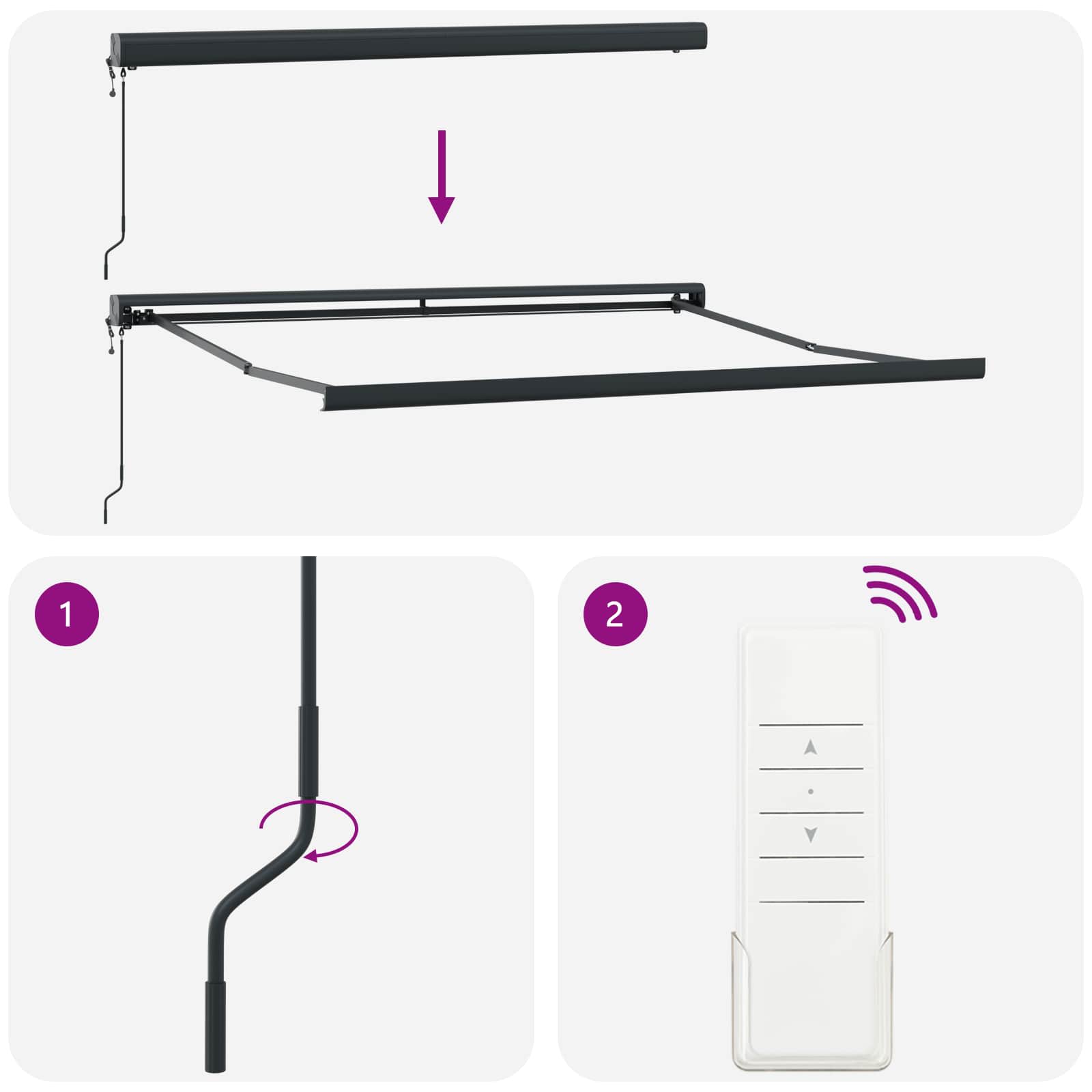 Markise Flerfarvet 300 x 250 x 165 cm Polyester og Aluminium