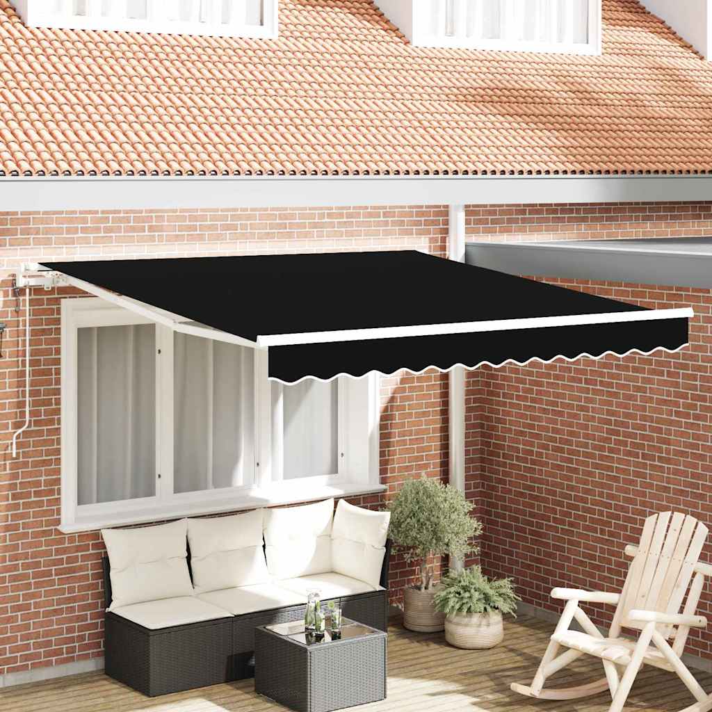 Elektrisk Utrækkelig Markise Sort 300 x 250 cm billede