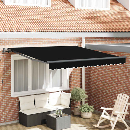 Udtrækkelig markise Sort 300 x 250 cm Stof og aluminium