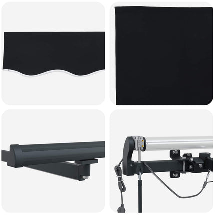 Udtrækkelig markise Sort 300 x 250 cm Polyester