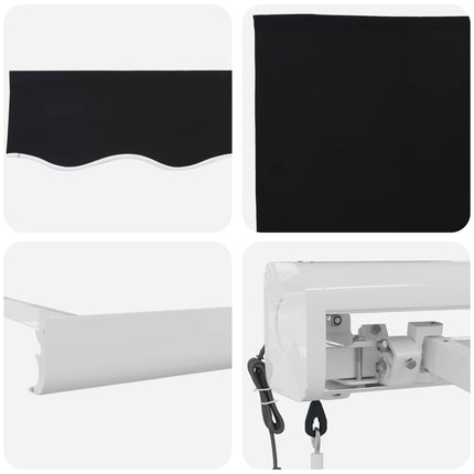 Udtrækkelig markise Sort 300 x 250 x 165 cm Stof og Metal