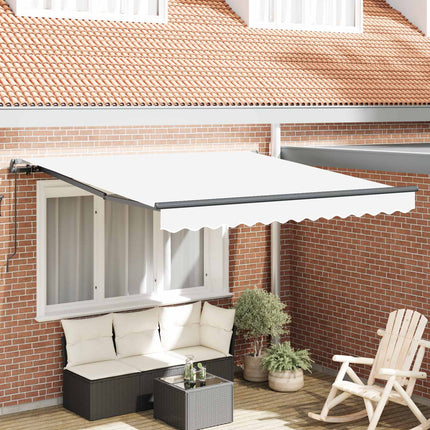 Udtrækkelig markise Hvid 300 x 250 cm Polyester og Aluminium