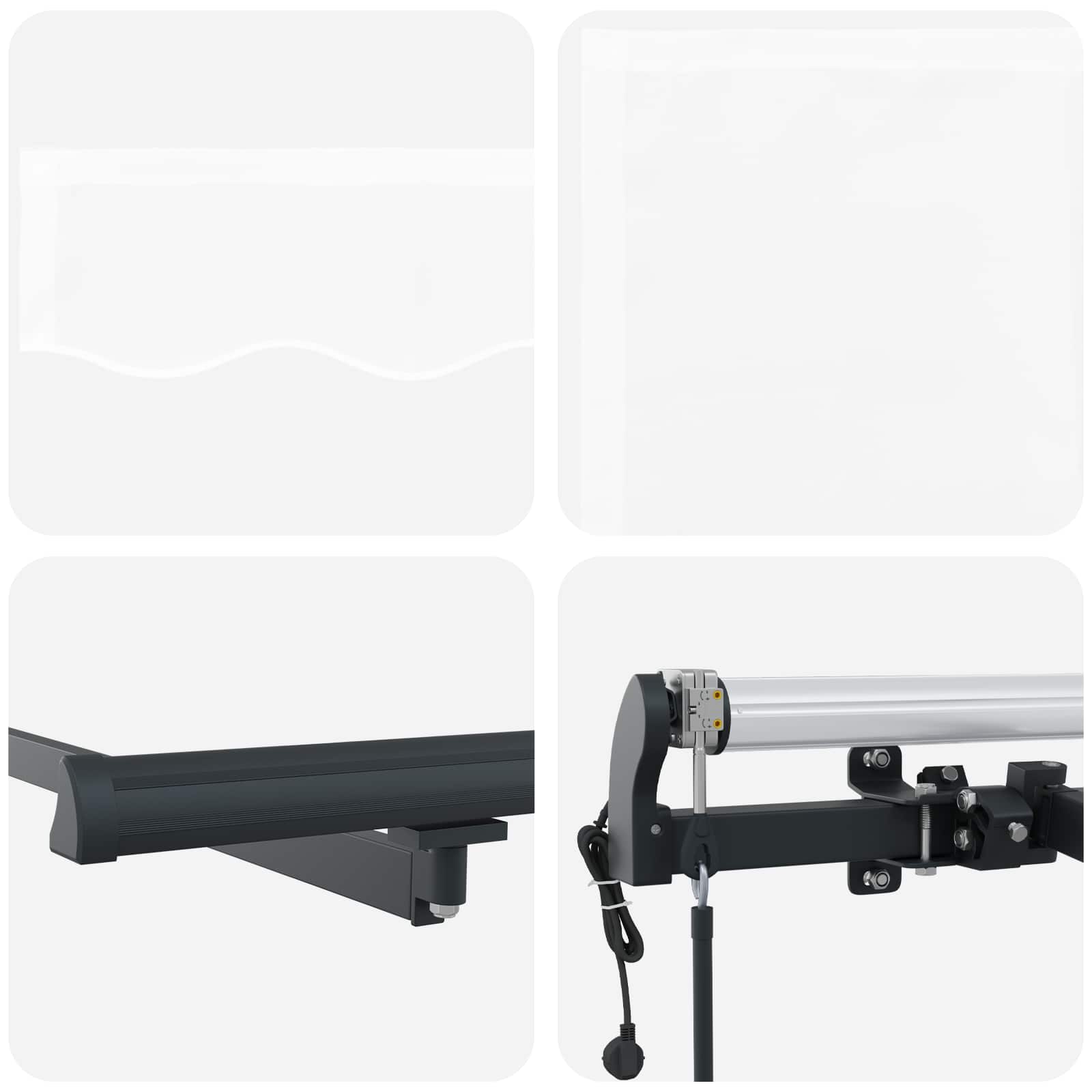Utrækkelig Markise Hvid 300 x 250 cm Stof og aluminium