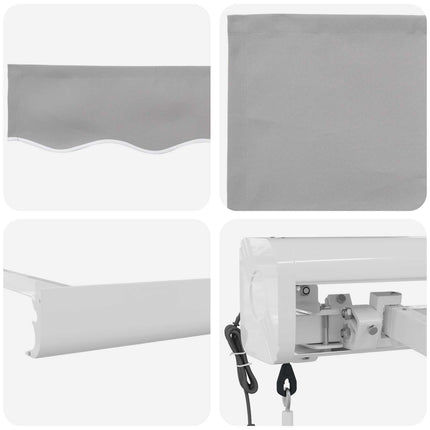 Udtrækkelig markise Lysegrå 300 x 250 x 165 cm Stof og Metal