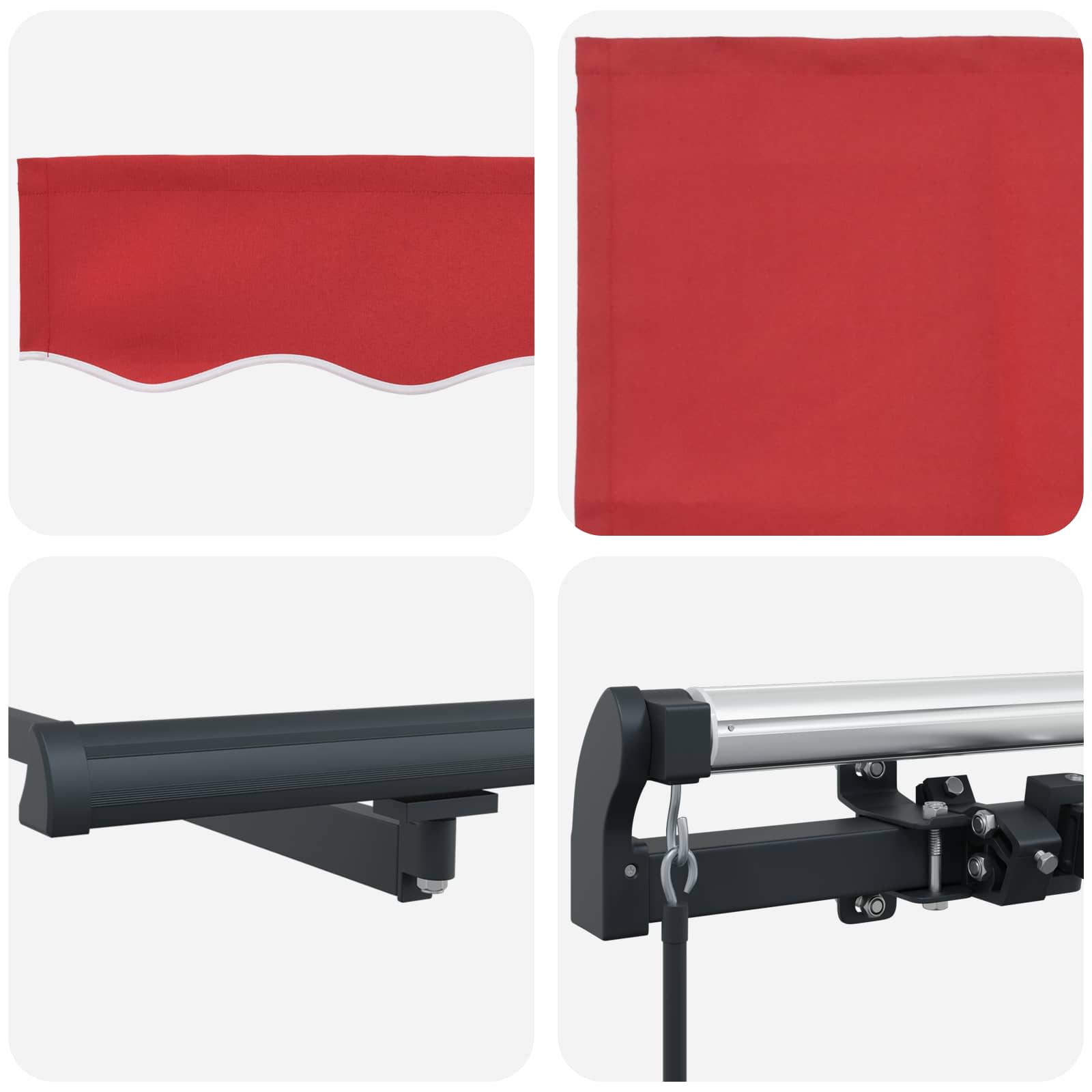 Utrækkelig Markise Rød 300 x 250 cm Polyester og Stål