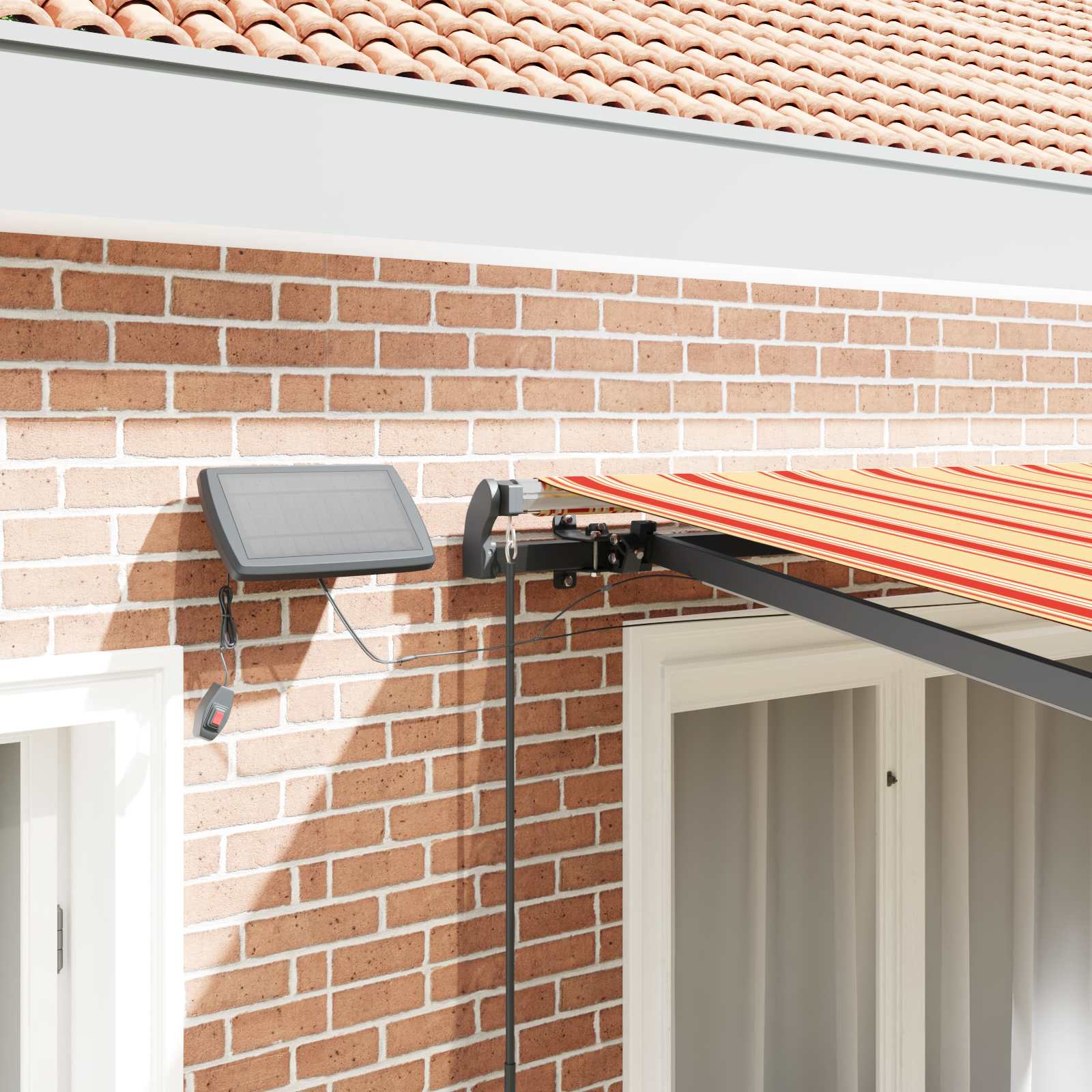 Utrækkelig Markise gul og orange 350 x 250 cm Stof