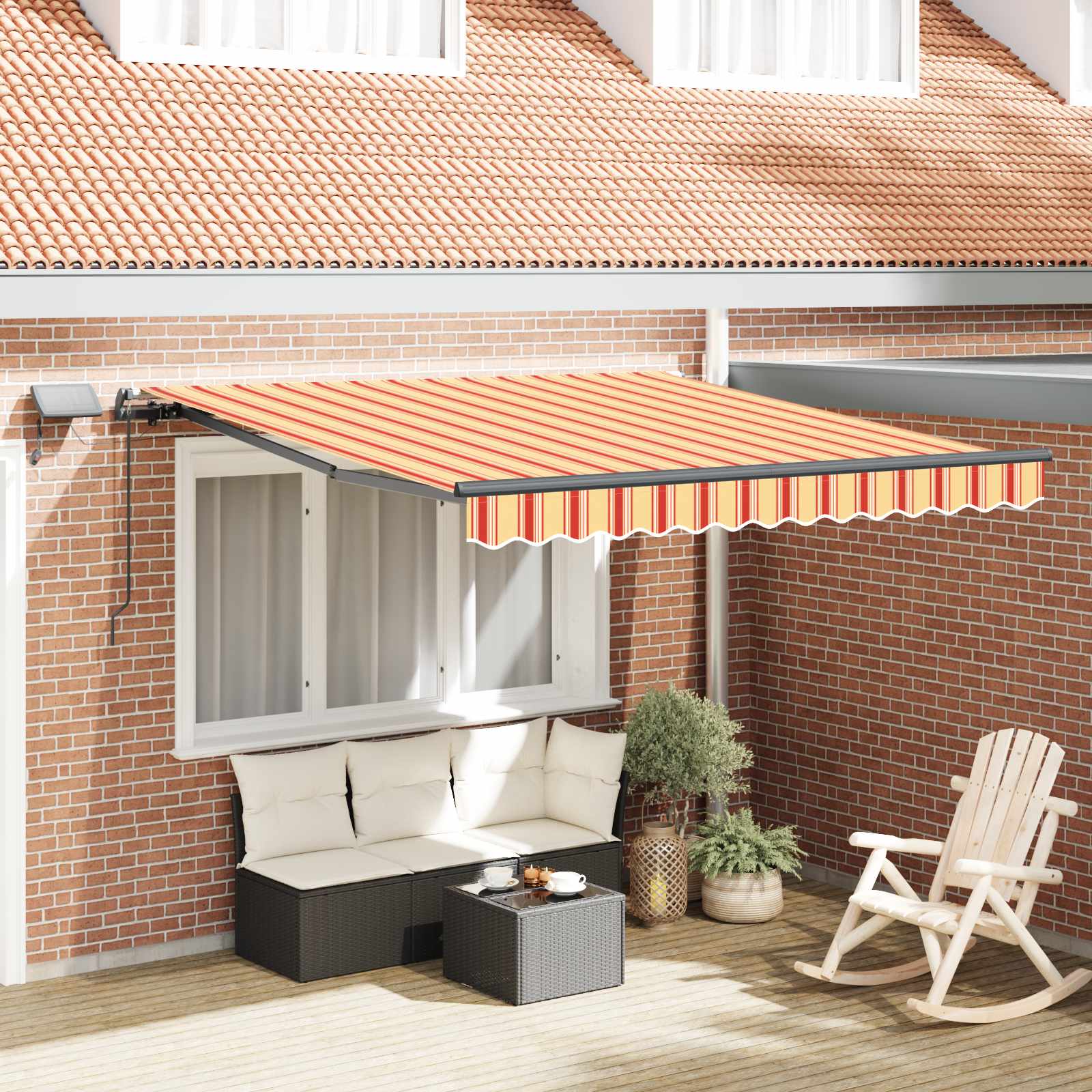 Utrækkelig Markise gul og orange 350 x 250 cm Stof