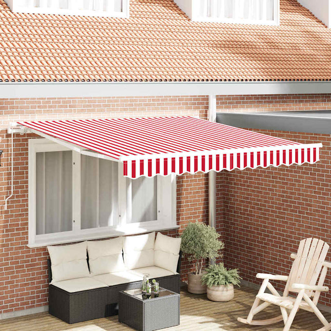 Udtrækkelig markise Rød 350 x 250 cm Polyester og Aluminium