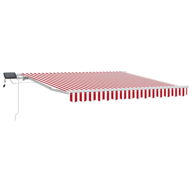 Udtrækkelig markise Rød og Hvid 350 x 250 cm Stof og aluminium