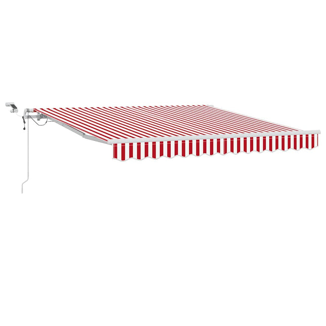 Udtrækkelig markise Rød og Hvid 350 x 250 cm Polyester