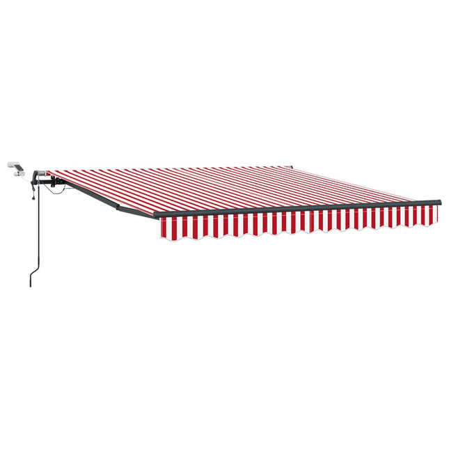 Udtrækkelig markise Rød og Hvid 350 x 250 cm Polyester