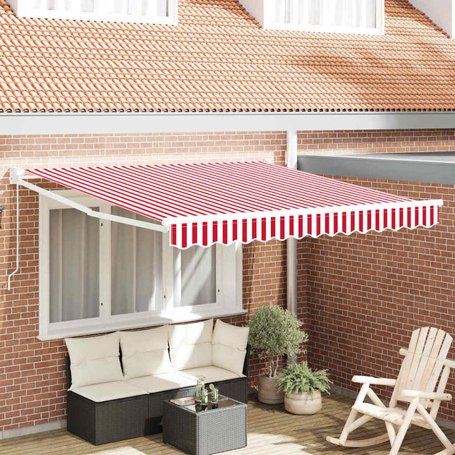 Udtrækkelig markise Rød og Hvid 350 x 250 cm
