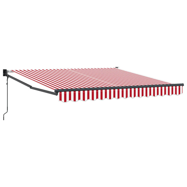 Udtrækkelig markise Rød og Hvid 350 x 250 cm Polyester og metal