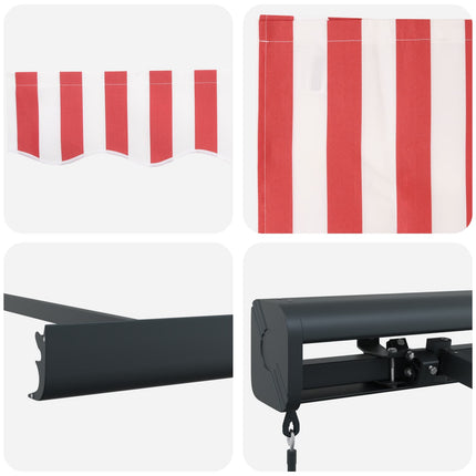 Udtrækkelig markise Rød og Hvid 350 x 250 cm