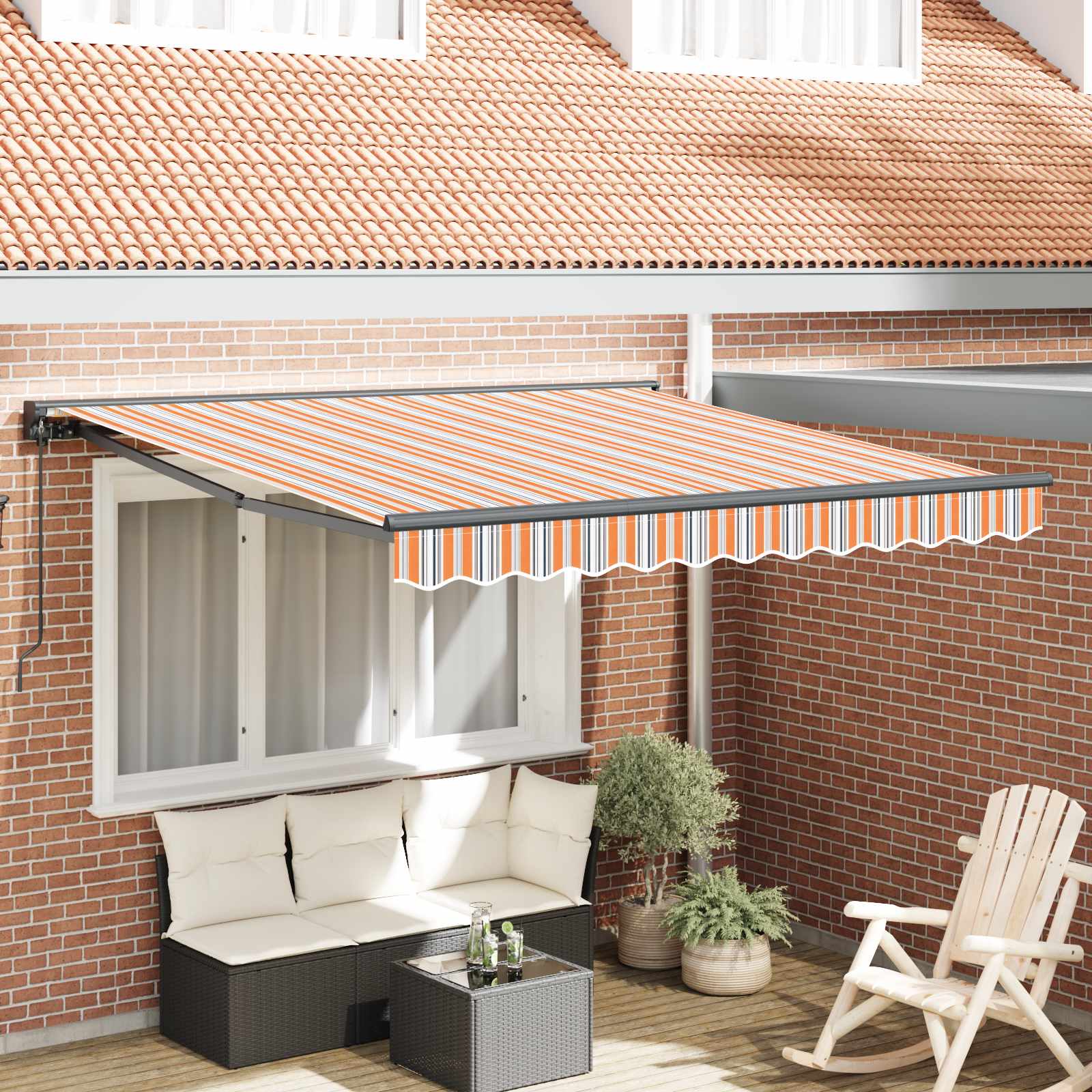 Markiseramme Blå og Orange 350 x 250 cm